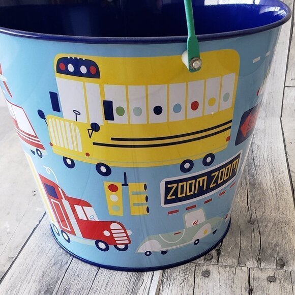 NWT - Kids Transportation Metal Bucket Pail - Plane, Truck, Car, Helicopter - Picture 5 of 7